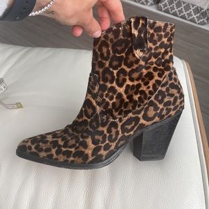 ALLSAINTS Rolene Leopard Print Western Boot Size 39 MSRP $398